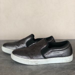 Limited Edition Steve Madden Silver Gills Snake Slip-On Sneakers
